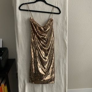 Gold sequin mini dress from ASOS